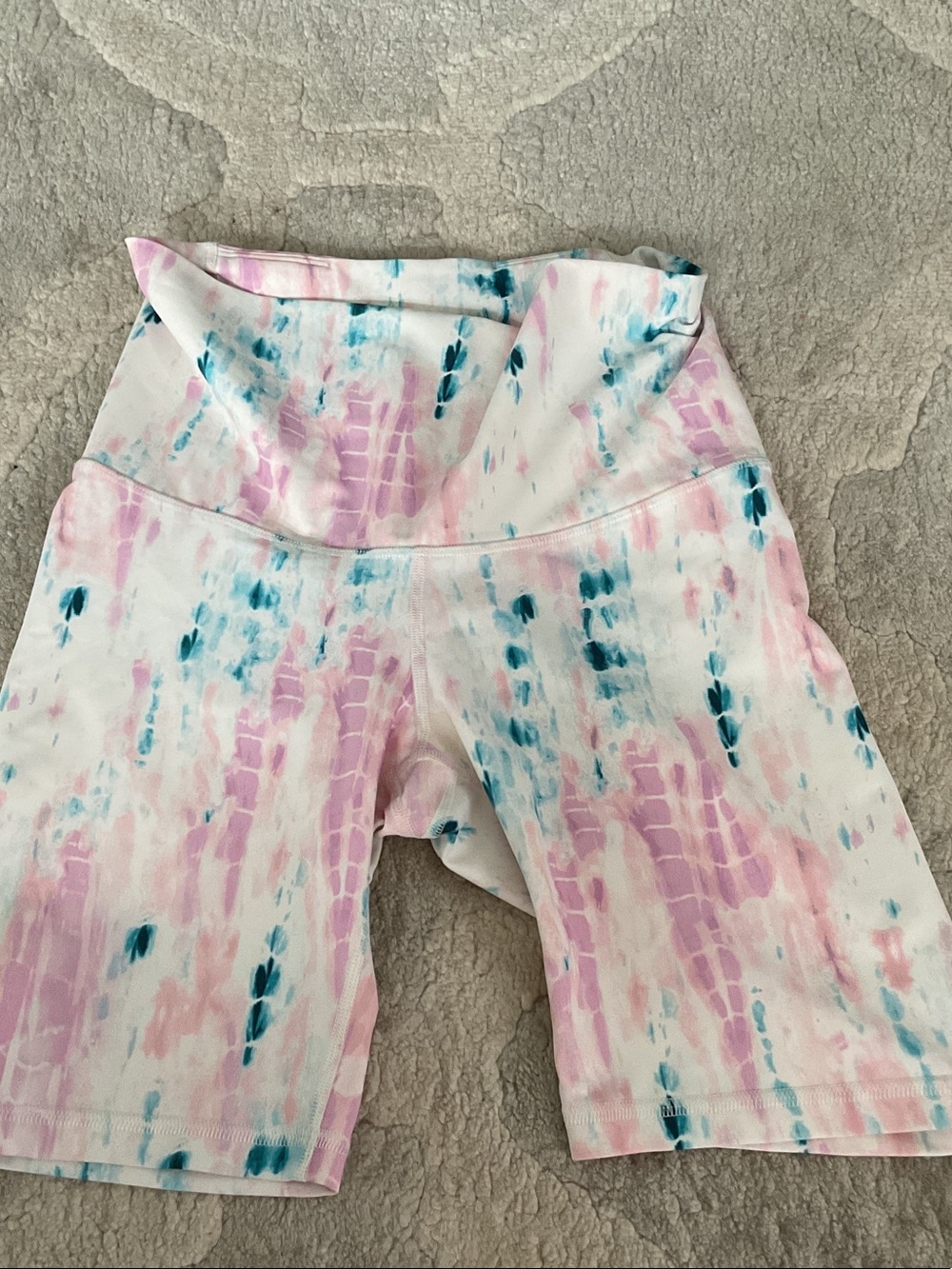 Athletic Tie-Dye Bike Shorts - Pink & Teal